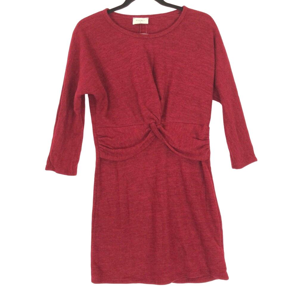 Everly dress red twist front jersey knit Small S EUC